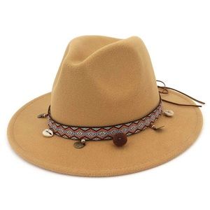 Wide Brim Hat w/ Decorative trim